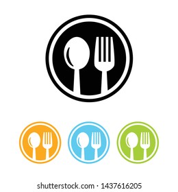 Restaurant cutlery circular symbol of a spoon