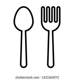 restaurant cutlery fork and spoon icon vector