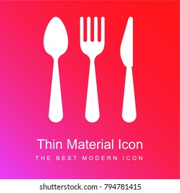 Restaurant Cutlery red and pink gradient material white icon minimal design