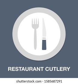 restaurant cutlery vector - illustration of fork and knife