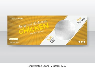 Restaurant delicious chicken food menu social media facebook cover template