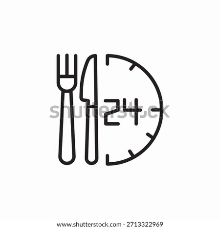 restaurant delivery 24 hours icon sign vector