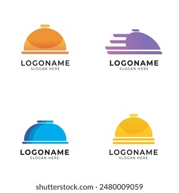 restaurant delivery logo icon set