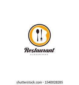 restaurant  design with cutlery signs logo