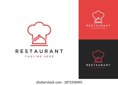 restaurant design logo or chef hat with serving hood