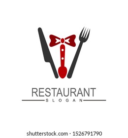 Restaurant design logo company, Bow Tie, Tuxedo, Knifes, Spoon Fork Restaurant logo design inspiration