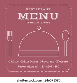 Restaurant design menu on maroon background