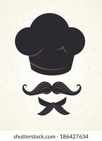 Restaurant design over beige background, vector illustration