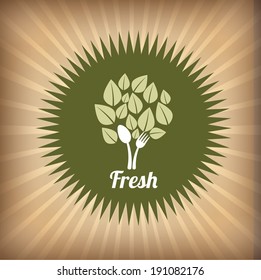Restaurant design over beige background, vector illustration