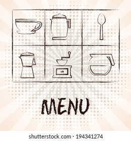 Restaurant design over beige background, vector illustration