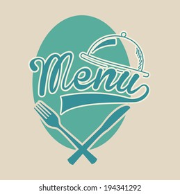 Restaurant design over beige background, vector illustration