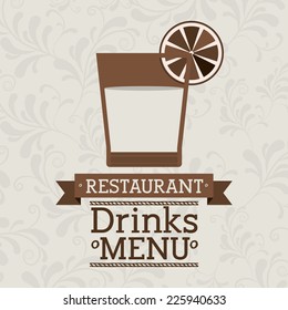 Restaurant design over beige background, vector illustration