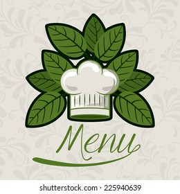 Restaurant design over beige background, vector illustration