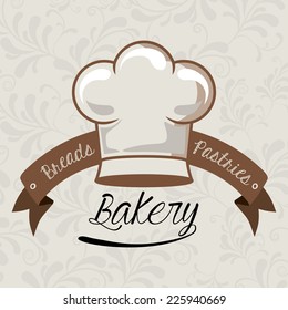 Restaurant design over beige background, vector illustration
