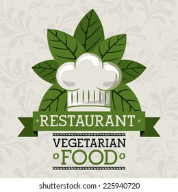 Restaurant design over beige background, vector illustration