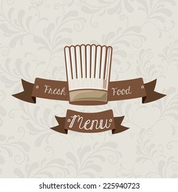 Restaurant design over beige background, vector illustration