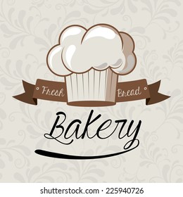 Restaurant design over beige background, vector illustration