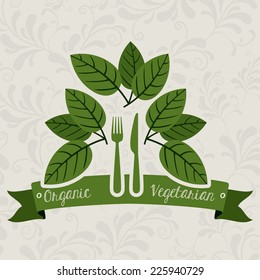 Restaurant design over beige background, vector illustration