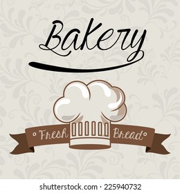 Restaurant design over beige background, vector illustration