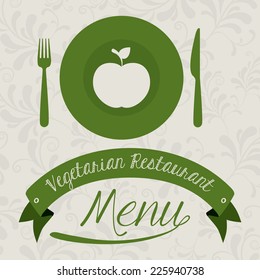 Restaurant design over beige background, vector illustration