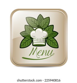 Restaurant design over beige background, vector illustration