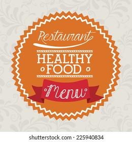Restaurant design over beige background, vector illustration
