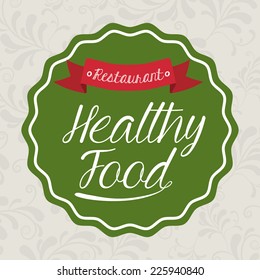Restaurant design over beige background, vector illustration