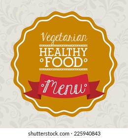 Restaurant design over beige background, vector illustration