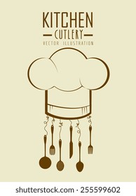 Restaurant design over beige background, vector illustration.