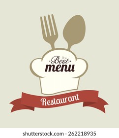 Restaurant design over beige background, vector illustration.