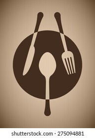 Restaurant design over beige background, vector illustration.