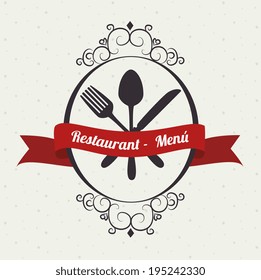 Restaurant design over beige background,vector illustration