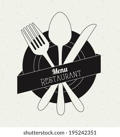 Restaurant design over beige background,vector illustration