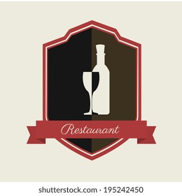 Restaurant design over beige background,vector illustration