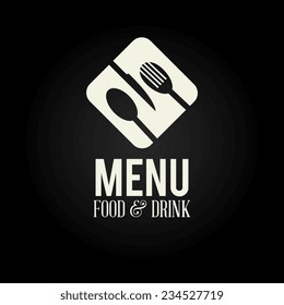 Restaurant design over black background, vector illustration