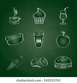 restaurant design over blackboard background vector illustration