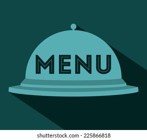 Restaurant design over blue background, vector illustration