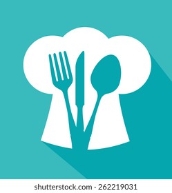 Restaurant design over blue background, vector illustration.