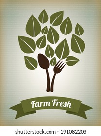 Restaurant design over brown background, vector illustration
