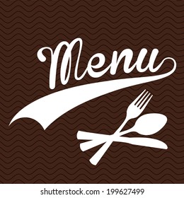 Restaurant design over brown background, vector illustration