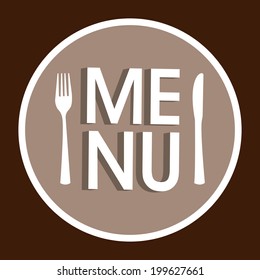Restaurant design over brown background, vector illustration