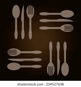 Restaurant design over brown background, vector illustration