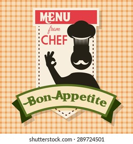 Restaurant design over brown background, vector illustration.