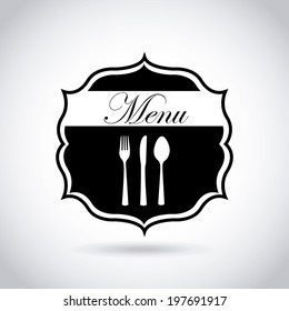Restaurant design over gray background, vector illustration