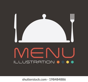 Restaurant design over gray background, vector illustration