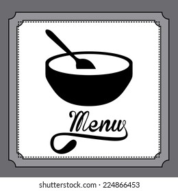 Restaurant design over gray background, vector illustration