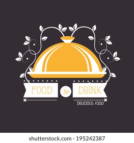Restaurant design over  gray background,vector illustration