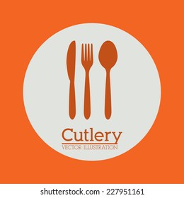 Restaurant design over orange background,  vector illustration