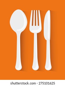 Restaurant design over orange background, vector illustration.