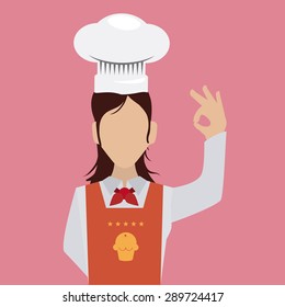 Restaurant design over pink background, vector illustration.